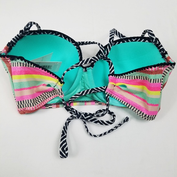 Shade & Shore Geometric Stripe Bikini Top Size 38C - Picture 5 of 7